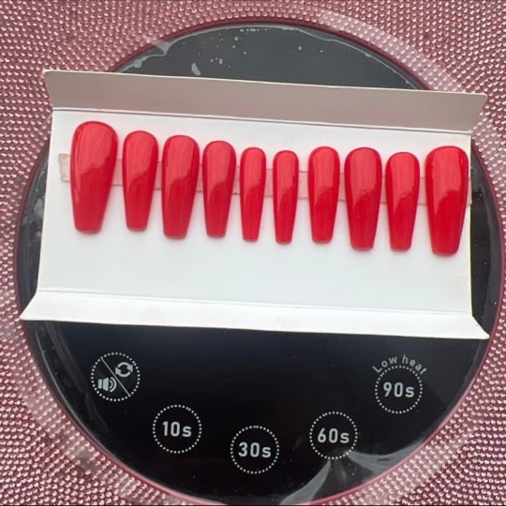 Vibrant Red Press-On Nails